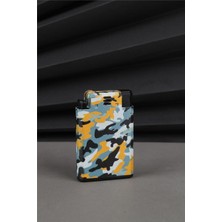 Silvio Monetti Çift Alevli Kamuflaj Desen Pürmüz ve Normal Ateş Sarı Gazlı Çakmak - 25CAK131M17