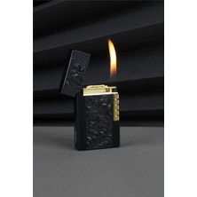 Silvio Monetti Kabartmanlı Işlemli Desenli Siyah Gazlı Çakmak - 25CAK110TB04