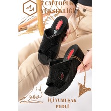 Slipcat Kadın Taşlı Dolgu Topuk Terlik Ortopedik Günlük Terlik Rahat Şık Topuklu Terlik