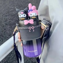 Çocuk Termos Matara Paslanmaz Çelik Kuromi ve My Melody Figürlü 550ML Çift Kapak AD564