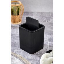 Line Çizgili Kare Kapaklı Klik Çöp Kovası Banyo Mutfak