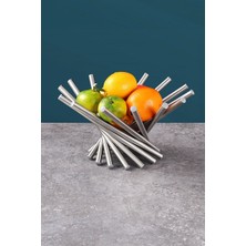 Chavin Komple Çelik Masa Üzeri Şık Sunum Katlanır Meyve Tabağı Kasesi MT105