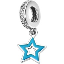 Mavi Iç Içe Yıldız Charm