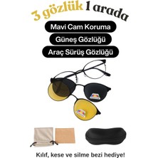 Max Polo 3'lü Mıknatıslı Polarize Güneş Gözlüğü Siyah G25MP8004R01