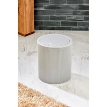 Line Çizgili Yuvarlak Kapaklı Klik Çöp Kovası Banyo Mutfak