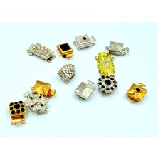 Yiğit Aksesuar 12 Adet Karışık Model Özel Tasarım Kararmaz Bileklik Kolye Kapama Takı Malzemeleri