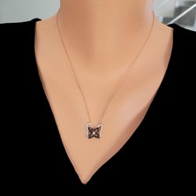 925 Ayar Gümüş Kelebekli Kolye, Pembe