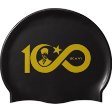 Ikavi 100.YIL Özel Altın Silikon Havuz Bonesi - Siyah