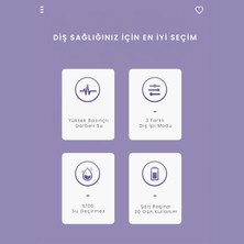 Enchen Mint 3 Lila Pratik Kullanımlı Değiştirilebilir Başlıklı 3 Kademeli Şarjlı Ağız Duşu