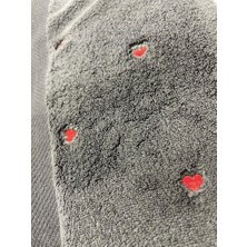 Lubow Love Koyu Gri Kırmızı Nakışlı 70X140 6'lı Havlu Seti