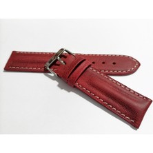 Fado Her Saate Uygun Bombeli  22  mm  Piramit Modeli Hakiki Deri (217)  Kırmızı