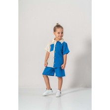 Mnk Baby & Kids Müslin Kumaş Pamuklu Yazlık Şortlu Erkek Çocuk Takım M00733 Gri