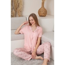 Anne Kız Kombin Çiçekli Kısa Kollu Gömlek Pijama Takımı (Anne Kız Ayrı Satılır)