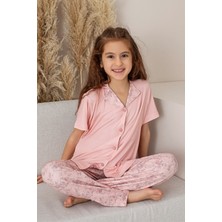 Anne Kız Kombin Çiçekli Kısa Kollu Gömlek Pijama Takımı (Anne Kız Ayrı Satılır)