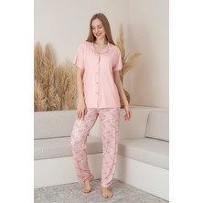 Anne Kız Kombin Çiçekli Kısa Kollu Gömlek Pijama Takımı (Anne Kız Ayrı Satılır)