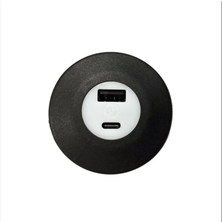 Hightek Hightek USB + C Type Şarj Ünitesi 12V24V Uyumlu Araç Içi ve Ev & Ofis Kullanımına Uygun Mavi LED Işıklı Şarj Soketi