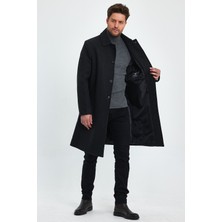 Erkek Uzun Regular Fit Kaşe Kaban