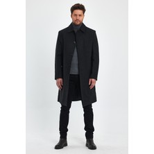Erkek Uzun Regular Fit Kaşe Kaban