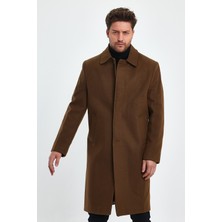 Erkek Uzun Regular Fit Kaşe Kaban