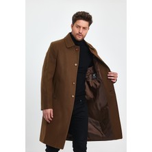 Erkek Uzun Regular Fit Kaşe Kaban
