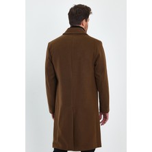 Erkek Uzun Regular Fit Kaşe Kaban
