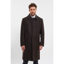 Erkek Uzun Regular Fit Kaşe Kaban