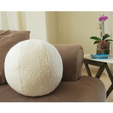 Yuvarlak Top Yastık Çap : 27 cm Krem