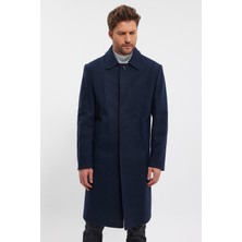 Erkek Uzun Regular Fit Kaşe Kaban