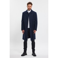 Erkek Uzun Regular Fit Kaşe Kaban