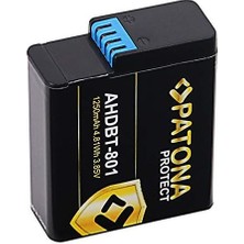 Protect AHDBT-801 Batarya 1250 Mah Yedek Batarya Gopro Hero 5 Hero 6 Hero 7 Hero 8 AHDBT801 AABAT001 Aabat 001 601-10197-00 AABAT-001-AS Asst1 CHDHX-501 AABAT-001 ile Uyumlu Ahdbt-5 01