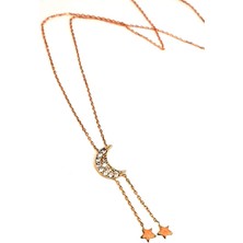 Ose Shop Minimal rose gümüş ay Yıldız kolye