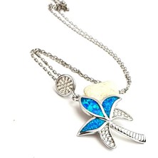 Ose Shop İtalyan opal taşlı 925ayar gümüş palmiye figürlü tasarım kolye