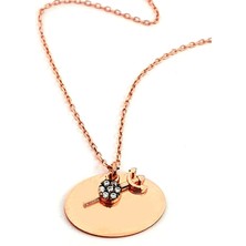Ose Shop kova burcu plaka gümüş rose kolye