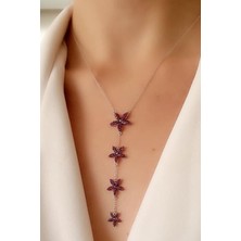 Ose Shop Pembe zirkon tasli gümüş lüks kolye