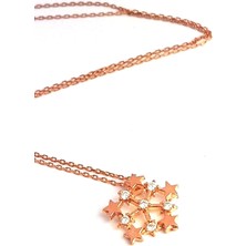 Ose Shop Kar tanesi Figürlü Gümüş Üzerine rose altın kaplama Kolye