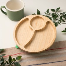 Mirabambino Üç Bölmeli Bambu Tabak Sarı