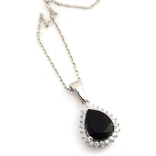 Ose Shop Sky Diamond Black 925 ayar Gümüş Lüks Damla Kolye