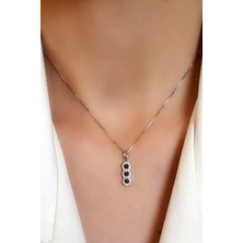 Ose Shop Granat Taşlı Zirkon Taş Detaylı 925 Ayar Gümüş Kolye