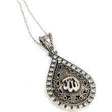 Ose Shop Allah yazılı tasarım el işi 925 ayar gümüş damla kolye