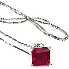 Ose Shop Sky Diamond Red Creative Rubies 925 Ayar Gümüş Kolye