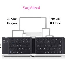 Multizone Katlanabilir Mini Bluetooth Klavye Android/ios/pc Uyumlu Şarjlı Taşınabilir