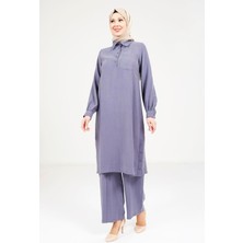 Beyza Rahat Kesim Lacivert Tunik Pantolon Takım 9241