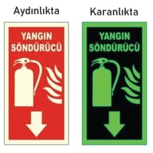 5 Adet Fosforlu Yangın Tüpü Söndürme Cihazı Levhası