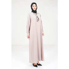 Beyza Fularlı Bej Elbise 9295