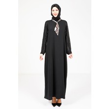 Beyza Fularlı Siyah Elbise 9295