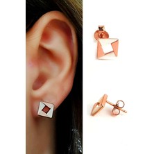 Ose Shop Sedef Taşlı 925ayar Gümüş Rose Küpe