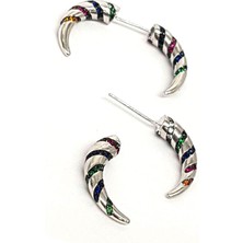 Ose Shop Renkli tasli italyan tasarimi gümüş piercing küpe