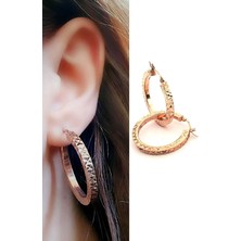 Ose Shop İtalyan tasarımı kendinden ışıltılı 925ayar gümüş rose halka küpe