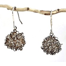 Ose Shop 925AYAR Gümüş Tasarım Bohem Top Küpe