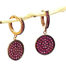 Ose Shop pembe zirkon taşlı gümüş küpe